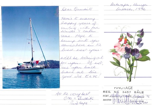 Sailing Companions, especially when Mom was back in SA